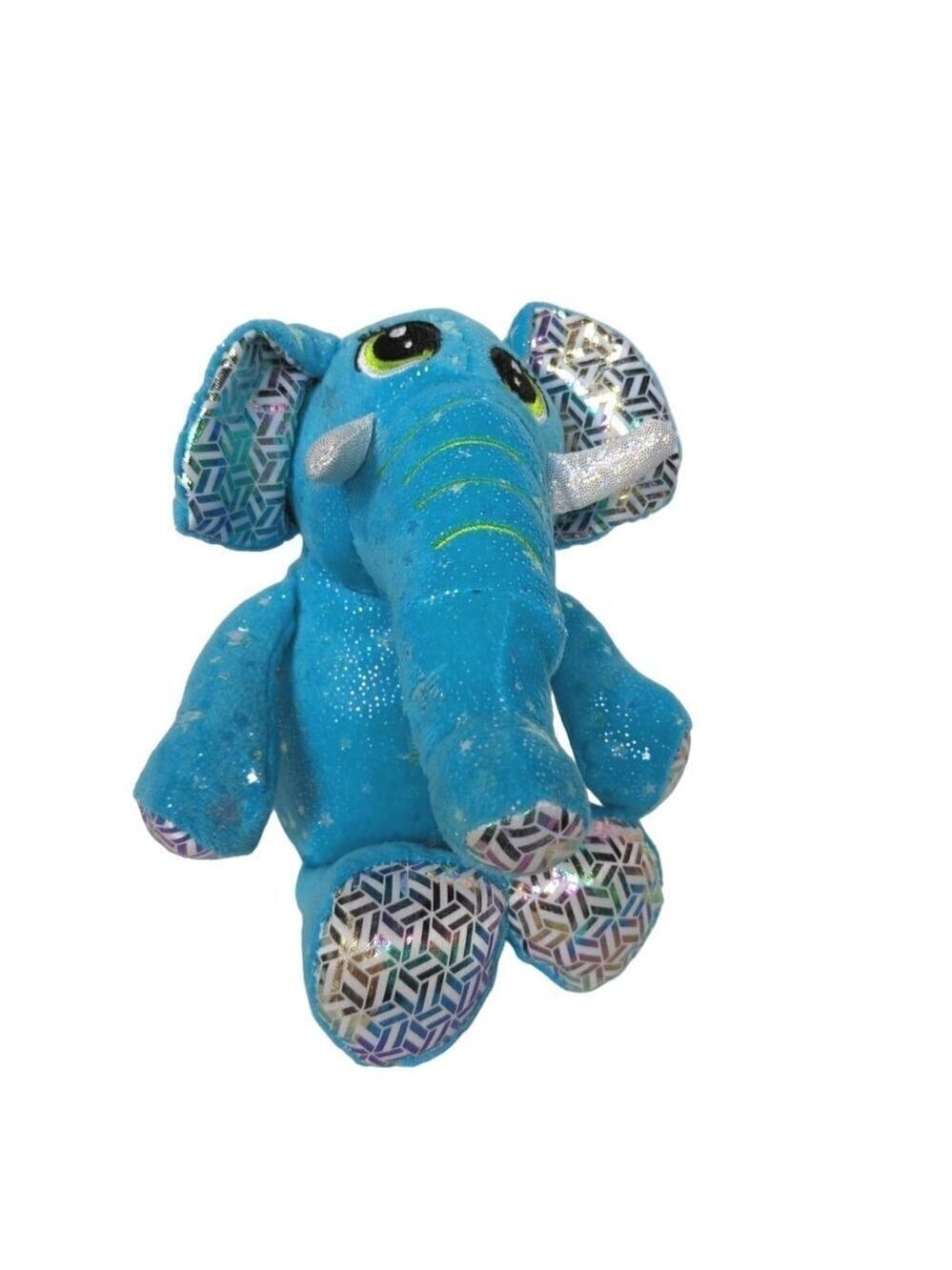 Redemption Blue Elephant Glitter Stars Plush 8 Inch